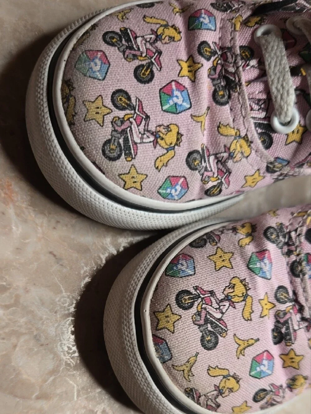 Nintendo Pink Kids Canvas Sneakers with Mario Kart Print